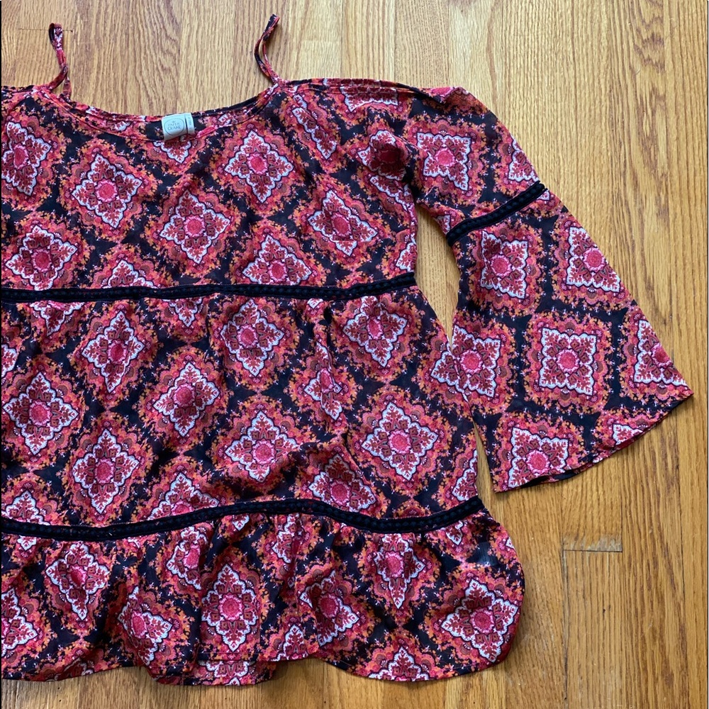 Boho Cold Shoulder Top